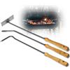 Novatool Set di accessori per camino comprensivo di tirabrace, gancio e attizzatoio in legno, attrezzi per camino (1 attizzatoio + un tirabrace + un gancio)