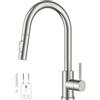 FORIOUS Rubinetto Lavello Cucina A Bassa Pressione, Rubinetto Miscelatore Estraibile, Miscelatore Monocomando Acqua Calda E Fredda, Adatto Per Caldaie E Dispositivi Sotto Lavello, Acciaio Inossidabile