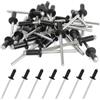 Xiansini 50 rivetti neri pop 4,8 x 20 mm, in alluminio, flangia grande, rivetti per metallo, legno e plastica, rivetti pop resistenti, 4,8 mm x 20 mm, per fai da te e riparazioni automobilistiche