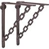 Relaxdays 6x Staffe a Chain per Mensole, Set da 6, Stile Antico, Stile a Catena, Reggimensola a L, Supporto, Marrone Ruggine