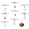HMCEY 8 Pezzi Gancio Adesivo Soffitto, Ganci Autoadesivi da Soffitto | Ganci Adesivi Trasparenti Per Bagno,PVC,5,48 CM, Può Sostenere Un Peso Di 10 Jin,Non Richiede Forature,Per Piante, Lanterne