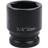 szkoo Chiave a bussola da 3/4 da 36 mm, bussole a impatto standard a 6 punti realizzate in acciaio legato al cromo molibdeno, metriche