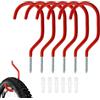 Cerioll 6 Pezzi Ganci Portabici da Muro,Ganci Portabici per Stoccaggio a Soffitto,Supporti Gommati per Bici,Supporti Biciclette da Parete,Riporre Scale,Attrezzature Sportive