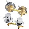 ZAKSEM 2/3/4/5 Vie Rubinetti Per Doccia In Ottone,Miscelatore Valvola Cabina Doccia,Miscelatore Valvola Con Elemento Filtrante In Ceramica,Interasse 10/12,5/14,5Cm,G1/2 Intubation 3way-10cm