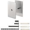 PATIKIL Copri Foro Porta 80x50mm Rettangolare In Acciaio Inox Argento | Adatto A Porte Spesse Da 30mm A 120mm, Per Riparazione E Decorazione Copriforo, Per Riparazione Foro Serratura