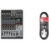 Behringer Xenyx X1204USB Mixer Professionale con Processore Effetti, 12 Ingressi e 4 Preamplificatori Microfonici, Nero, Interfaccia Audio e USB, Stagg XLRF a XLRM Plug Microfono Cavo, 3 m, Nero