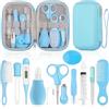 DEPAR Kit Unghie Neonato, Set di 13 Pezzi, Dotato di Set Manicure Neonato, Neonato Accessori Utili,Pettini e Altri Vari Set di Assistenza Alla Sicurezza Del Bambino, Baby Daily Care Essentials (Blu)