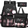 KASENFASHION Stray K1ds Zaino Scuola Ragazzi Stile Kpop con Borsa Tracolla e Astuccio Zaino Grande Laptop 15,6 Pollici Impermeabile Leggero Tempo Libero