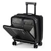 TydeCkare 16 Bagaglio a Mano con 2 Scomparti per Laptop, Valigia con Lucchetto TSA a Doppio Controllo, YKK, 4 Ruote Girevoli, per Di Lavoro, Nero