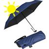 iX-brella Mini ombrello tascabile con tetto grande, 94 cm, Blue-Black - Protezione dai raggi UV e dal calore, 92 cm, Ombrello tascabile Super Mini
