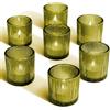 CECOMBINE 12 portacandele in vetro, portacandele in vetro, 5,5 cm x 6,5 cm, trasparenti tealight per decorazione della stanza, decorazioni natalizie, decorazioni per la casa, matrimoni (verde)