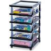Iris Ohyama, Cassettiera in Plastica con Ruote, 5 cassetti compatti, nero, facile da aprire, per ufficio, camera da letto, cassettone, organizzatore, senza BPA, KMC-350