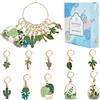 SUNNYCLUE 1 scatola 20 pezzi Segnapunti Simpatici Ciondoli con Chiusura A Moschettone Piante Verdi Cactus Segnapunti All'Uncinetto Segnapunti Rimovibili per Maglieria Segnapunti per Uncinetto In Metal
