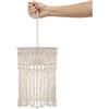 newgarden - MYKONOS HANG Lampada a sospensione portatile a LED decorativa con telecomando e batteria ricaricabile tramite USB. Realizzato con corde di macramé