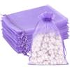 G2PLUS 100 Sacchetti Organza Violetta 13x18cm,Sacchetti Regalo in Organza | Sacchettini Confetti con Coulisse per Uso Regalo,Occasione Matrimonio,San Valentino
