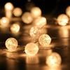 Sunshine smile - Ghirlanda luminosa con palline di cristallo - 2 m - 20 LED - Batteria - Per interni ed esterni - Ghirlanda luminosa a batteria