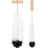 AOOTE Spazzole per Bottiglie, 2 Pezzi Scovolino per Borracce, Spazzola Bottiglie in Nylon, con Spugna Morbida e Manico in Legno, per Pulire Senza Graffi Bottiglia in Vetro Sodastream, Nero