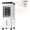 DzkZen Ventilatore/Condizionatore d'Aria Portatile da 15 Litri, Ventilatore Evaporativo A 3 velocità, Salvaspazio, A Basso Consumo Energetico con Ruote per Casa, Ufficio E Camera da Letto