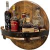 WEIDPHL Scaffale Portaoggetti Rotondo in Legno, Scaffale Portaoggetti, Scaffale per Botte di Whisky Bourbon, Portabottiglie Vintage A Parete Espositore Artigianale