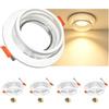 Aulaiyi Faretto da Incasso GU10 Set da 4, Antiabbagliamento Effetto Alone, Faretto LED Bianco Ultra Sottile IP44 Impermeabile, Foro 72-80mm Regolabile, per Bagno Cucina Soggiorno, Senza Lampadina