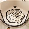 Treer Tappeto Doccia Antiscivolo, Forme di Fiori Tappetino Doccia Antiscivolo in Luffa PVC, Senza Ventose, Tappetino da Bagno Asciugatura Rapida con Scarico, per Vasca Bagno (Beige 3,50x50cm)