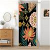 Uiiooazy Tenda da Doccia Antimuffa 90x180cm Nero Boho Chic Tropicale Fiori | Tenda da Doccia Giungla Astratta Foglie Verde Impermeabile Tessuto in Poliestere Lavabile per Vasca da Bagno con 6 Anelli