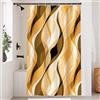 Uiiooazy Tenda Doccia Antimuffa 120x180cm Arancione Righe Marrone Sfumata | Tenda da Doccia Astratta Gradiente Striscia Impermeabile Tessuto in Poliestere Lavabile per Vasca da Bagno con 8 Anelli