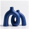 CEMABT Set di vasi moderni in stile nordico boho, elegante decorazione per la casa in ceramica blu opaca per soggiorno, libreria, caminetto, tavolo d'ingresso e consolle, decorazioni per mensole