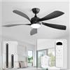 Sofucor 132 cm Ventilatore a Soffitto con Luce e Telecomando | LED Dimmerabile, Timer, 6 Velocità, 3 Regolazioni di Colore, Silenzioso Motore DC, per Camera Soggiorno