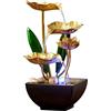 Kbnuetyg Fontana d'acqua da desktop, rilassante Zen, con illuminazione a LED, con calmante rumore, per ufficio, soggiorno, hotel, camera da