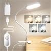 Yuinzin Lampada da Lettura 48 LED Lampada con Pinza 5 Temperature Colore & 10 Luminosità Dimmerabile Lampada da Scrivania 360° Flessibile con Timer, Funzione Memoria e Adattatore per Libro Letto Tavolo 40cm
