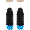 AOOTE Spazzole per Bottiglie, 2 Pezzi Scovolino per Borracce da 33cm, Spazzola Bottiglie in Nylon, con Spugna Morbida e Manico in Legno, per Pulire Senza Graffi Bottiglia in Vetro Sodastream, Blu