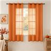MIULEE Tende Voile Trasparenti Occhielli 2 Pannelli Arancione Scuro 140x145 | Tende per Interni, con Anelli, Moderne Decorazione, per finestre Salotto Soggiorno Camera da Letto, Eleganti Morbide