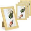 AOOTE Cornici in Legno, Confezione da 4 Cornici Portafoto Da 10 X 15 cm, per Esposizione da Tavolo e Montaggio a Parete, per Soggiorno Camera da Letto, Piccole Cornici Foto per Foto Ritratti