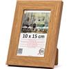 3-B Cornice portafoto ISEO - marrone (rovere) - 10 x 15 cm - Cornice in legno, cornice portafoto con vetro acrilico