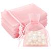 G2PLUS 100 Sacchetti Organza Rosa 7x9cm,Sacchetti Regalo in Organza | Sacchettini Confetti con Coulisse per Uso Regalo,Occasione Matrimonio,San Valentino