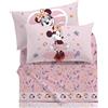 Caleffi Completo Lenzuola Letto Singolo Minnie Love in 100% Cotone - Set 3 Pezzi con Lenzuolo Sopra 155x280, Sotto con Angoli 90x200 e Federa Double Face 50x80