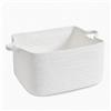Qnbonrich Cesto portaoggetti in tessuto con maniglie, 60 l, colore: Bianco | 48 x 34 x 28 cm, cestino decorativo pieghevole per giocattoli, coperte e biancheria in soggiorno