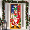 DPKOW Striscione di Elfi di Babbo Natale per Decorazione Natalizia, Tessuto da Parete Esterna, Cartello per Porta, Grande Sfondo per Foto, 180 x 90 cm