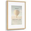 Feihorrm Cornice portafoto 30 x 40 cm, in legno massello di quercia con vetro temperato, 40 x 30 cm, per foto da 30 x 40 cm senza passepartout o foto da 19 x 29 cm con passepartout, orizzontale e