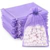 G2PLUS 100 Sacchetti Organza Violetta 10x15cm,Sacchetti Regalo in Organza | Sacchettini Confetti con Coulisse per Uso Regalo,Occasione Matrimonio,San Valentino