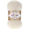 Alize - Filato in acrilico 100% microfibra effetto seta per lavori a maglia e a uncinetto, lotto di 4 gomitoli da 400 g, 1400 m, colore (62 crema chiaro)