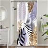 Uiiooazy Tenda da Doccia Antimuffa 90x180cm Violetto Tropicale Boho Chic | Tenda Doccia Astratta Giungla Foglie di Palma Impermeabile Tessuto in Poliestere Lavabile per Vasca da Bagno con 6 Anelli