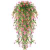 HBell 2 fiori artificiali da appendere, resistenti ai raggi UV, bouquet di fiori da appendere, piante rampicanti pendenti per pareti, casa, giardino, cortile, patio, matrimoni, interni ed esterni,