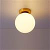 Chao Zan ntage Industriale Plafoniere Lampada da Soffitto Metallo Lampadario,Con Paralume in vetro opalino, per Corridoio, Portico, Salone, Cucina, Soggiorno, Camera da Letto (Grande)