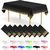 BOUBONI 4/8 tovaglie lunghe usa e getta bianche, 274 x 137 cm, in plastica, adatte per catering, matrimoni, all'aperto, feste di laurea, eventi a tema (8, nero e oro)