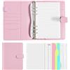 Xnegau Quaderno A5 ad Anelli Ricaricabile, 165 Fogli, Agenda in Pelle PU con Divisori, Tasche con Zip e Porta Carte, Organizer A5 per Scuola, Ufficio, Viaggio, Planner