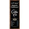Okydoky Lavagna magnetica con cornice in legno, 30 x 90 cm, marrone scuro | Lavagna a strisce lunghe, da appendere verticalmente o orizzontalmente, per menù da parete di ristoranti, carrello da pranzo