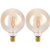 Eglo connect.z Smart Home lampadina Led E27, G125, ZigBee, app e controllo vocale, dimmerabile, bianco caldo, 650 lumen, 6 W, lampadina vintage ambra (Confezione da 2)