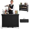 VEVOR Tavolo Bar Pieghevole per Esterno, Bancone Fieristico Espositivo 1100 x 385 x 885 mm, con Borsa per il Trasporto, 2 Ripiani Portaoggetti e Tela Rimovibile, per Bancarelle Fiere Mercatini Mostre